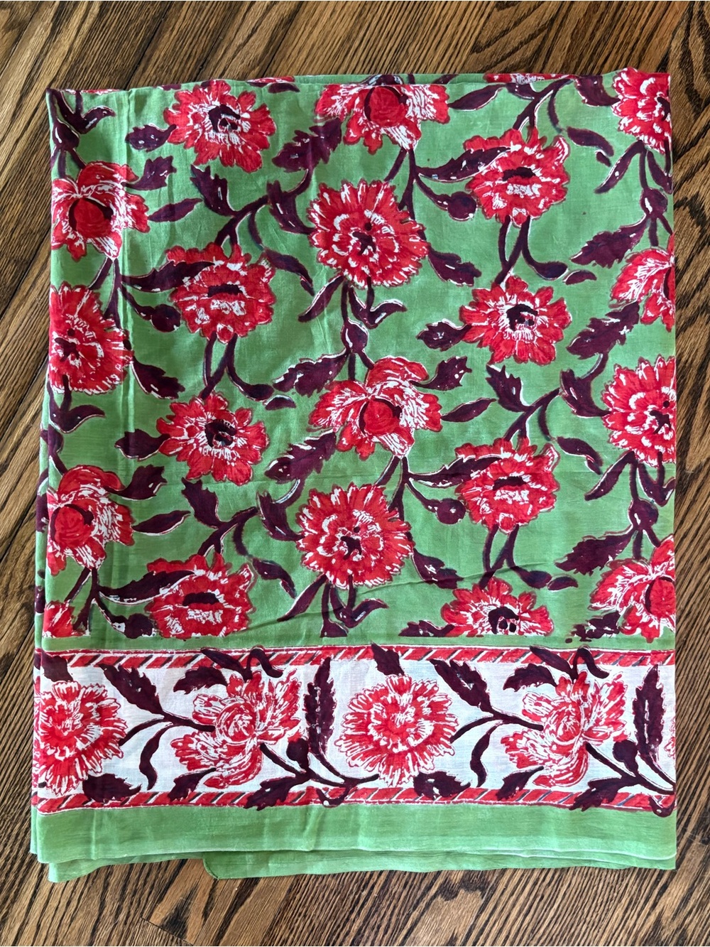 Large 72x45” Vintage Cotton Scarf
